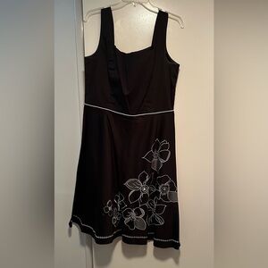 Women’s size 11/12 black dress with embroidered flowers by Scarlett